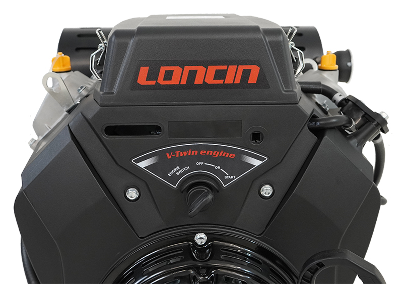 вид спереди — Двигатель Loncin LC2V80FD (H type) V-образн,764 см куб, D25 мм, 20А ручной и электрический запуск Двигатель Loncin LC2V80FD (H type) V-образн,764 см куб, D25 мм, 20А ручной и электрический запуск — вид спереди — фот...