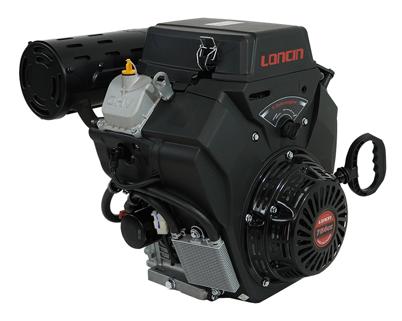 вид сзади — Двигатель Loncin LC2V80FD (H type) V-образн,764 см куб, D25 мм, 20А ручной и электрический запуск Двигатель Loncin LC2V80FD (H type) V-образн,764 см куб, D25 мм, 20А ручной и электрический запуск — вид сзади — фото ...